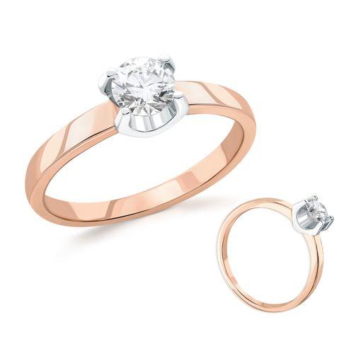 Кольцо помолвочное, красное золото 585 проба, вставка бриллиант (Беларусь) — от 2427.79 руб. в сети магазинов DIAMANTE забронировать в магазине Кольцо помолвочное, красное золото 585 проба, вставка бриллиант (Беларусь)