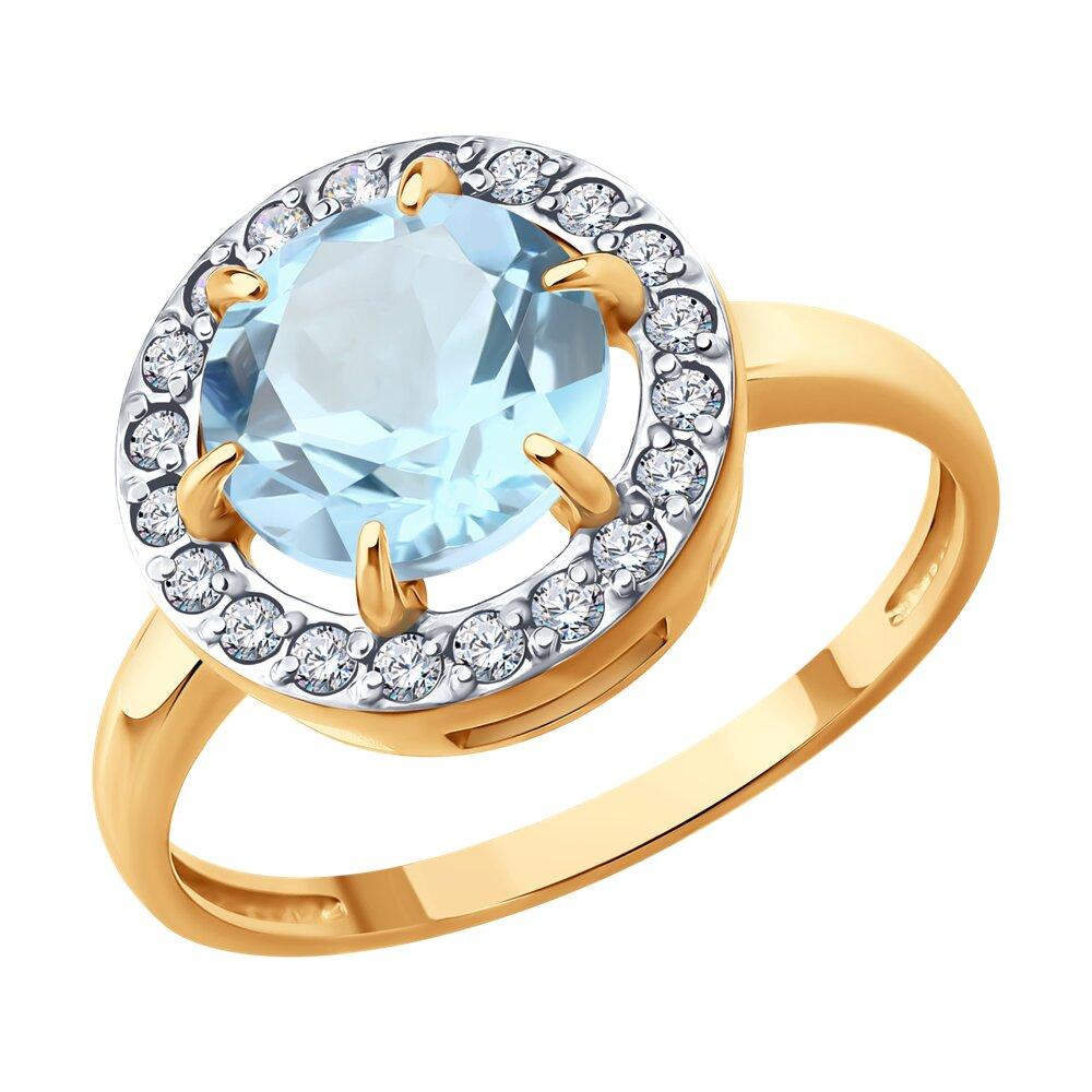 Кольцо декоративное, красное золото 585 проба, вставка фианит/топаз (Россия) — от 1538.46 руб. в сети магазинов DIAMANTE забронировать в магазине Кольцо декоративное, красное золото 585 проба, вставка фианит/топаз (Россия)