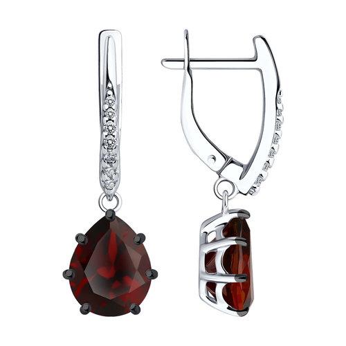 Серьги длинные Diamant, серебро 925 проба, вставка фианит/гранат (Diamant, Россия) — от 327.10 руб. в сети магазинов DIAMANTE забронировать в магазине Серьги длинные Diamant, серебро 925 проба, вставка фианит/гранат