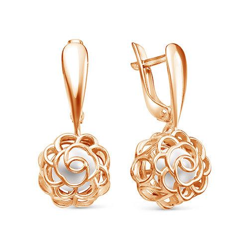 Серьги длинные 7 Карат, красное золото 585 проба, вставка жемчуг (7 Карат, Беларусь) — от 3763.20 руб. в сети магазинов DIAMANTE забронировать в магазине Серьги длинные 7 Карат, красное золото 585 проба, вставка жемчуг