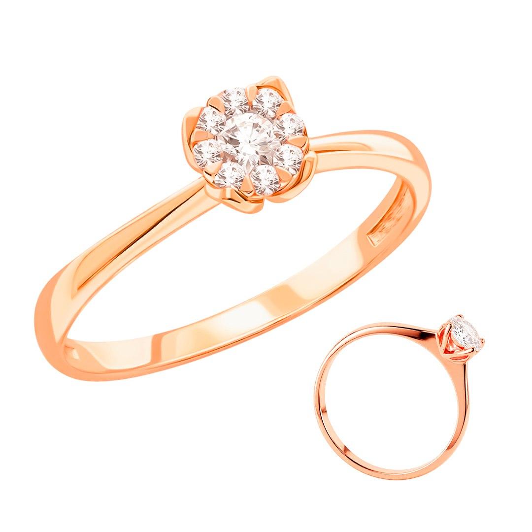 Кольцо помолвочное 7 Карат, красное золото 585 проба, вставка бриллиант (7 Карат, Беларусь) — от 1829.85 руб. в сети магазинов DIAMANTE забронировать в магазине Кольцо помолвочное 7 Карат, красное золото 585 проба, вставка бриллиант