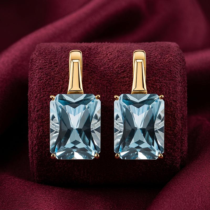 Серьги с английским замком GRANAT JEWELRY, красное золото 585 проба, вставка топаз (GRANAT JEWELRY, Россия) — от 2653.35 руб. в сети магазинов DIAMANTE забронировать в магазине Серьги с английским замком GRANAT JEWELRY, красное золото 585 проба, вставка топаз (GRANAT JEWELRY, Россия)