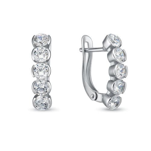 Серьги с английским замком BUBLIK JEWELRY, серебро 925 проба, вставка фианит (BUBLIK JEWELRY, Россия) — от 178.56 руб. в сети магазинов DIAMANTE забронировать в магазине Серьги с английским замком BUBLIK JEWELRY, серебро 925 проба, вставка фианит (BUBLIK JEWELRY, Россия)