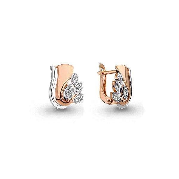 Серьги с английским замком Aquamarine, красное золото 585 проба, вставка фианит (Aquamarine, Россия) — от 1500.00 руб. в сети магазинов DIAMANTE забронировать в магазине Серьги с английским замком Aquamarine, красное золото 585 проба, вставка фианит (Aquamarine, Россия)