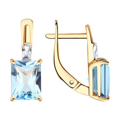Серьги с английским замком Diamant, красное золото 585 проба, вставка фианит/топаз (Diamant, Россия) — от 1755.47 руб. в сети магазинов DIAMANTE забронировать в магазине Серьги с английским замком Diamant, красное золото 585 проба, вставка фианит/топаз (Diamant, Россия)