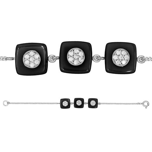 Браслет декоративный BIRYUZA, серебро 925 проба, вставка цирконий/керамика (BIRYUZA, Россия) — от 200.69 руб. в сети магазинов DIAMANTE забронировать в магазине Браслет декоративный BIRYUZA, серебро 925 проба, вставка цирконий/керамика