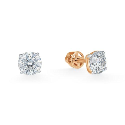 Серьги пусеты BUBLIK JEWELRY, красное золото 585 проба, вставка бриллиант (BUBLIK JEWELRY, Россия) — от 7341.08 руб. в сети магазинов DIAMANTE забронировать в магазине Серьги пусеты BUBLIK JEWELRY, красное золото 585 проба, вставка бриллиант