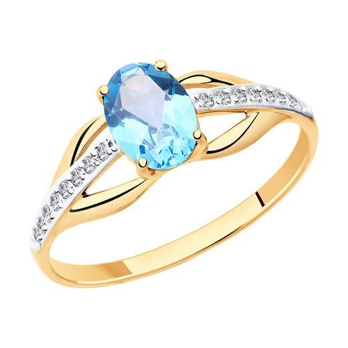 Кольцо декоративное Diamant, красное золото 585 проба, вставка фианит/топаз (Diamant, Россия) — от 993.07 руб. в сети магазинов DIAMANTE забронировать в магазине Кольцо декоративное Diamant, красное золото 585 проба, вставка фианит/топаз (Diamant, Россия)