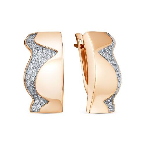 Серьги с английским замком 7 Карат, красное золото 585 проба, вставка фианит (7 Карат, Беларусь) — от 2395.58 руб. в сети магазинов DIAMANTE забронировать в магазине Серьги с английским замком 7 Карат, красное золото 585 проба, вставка фианит