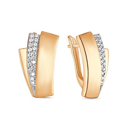 Серьги с английским замком 7 Карат, красное золото 585 проба, вставка фианит (7 Карат, Беларусь) — от 1692.60 руб. в сети магазинов DIAMANTE забронировать в магазине Серьги с английским замком 7 Карат, красное золото 585 проба, вставка фианит