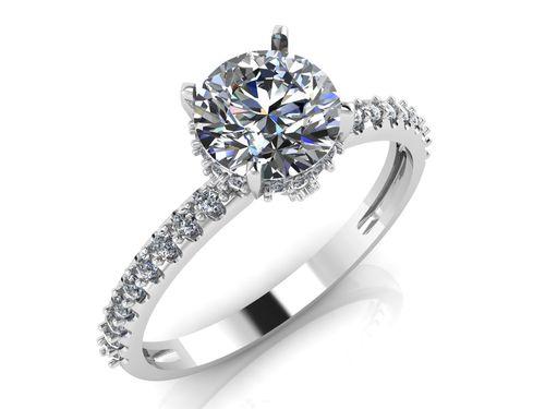 Кольцо помолвочное 7 Карат, белое золото 585 проба, вставка бриллиант (7 Карат, Беларусь) — от 3041.16 руб. в сети магазинов DIAMANTE забронировать в магазине Кольцо помолвочное 7 Карат, белое золото 585 проба, вставка бриллиант