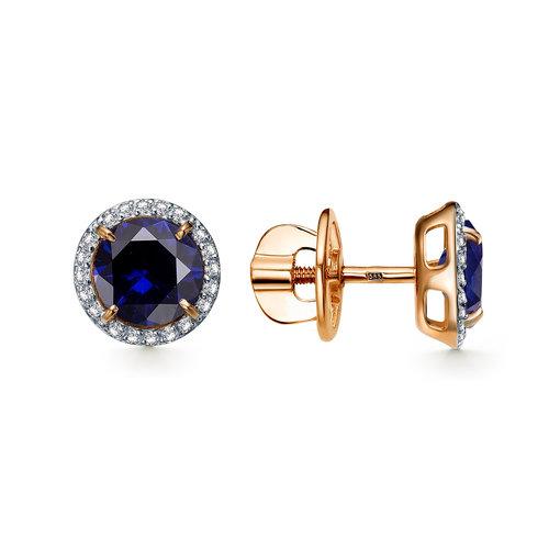 Серьги пусеты GRANAT JEWELRY, красное золото 585 проба, вставка сапфир (GRANAT JEWELRY, Россия) — от 1797.60 руб. в сети магазинов DIAMANTE забронировать в магазине Серьги пусеты GRANAT JEWELRY, красное золото 585 проба, вставка сапфир