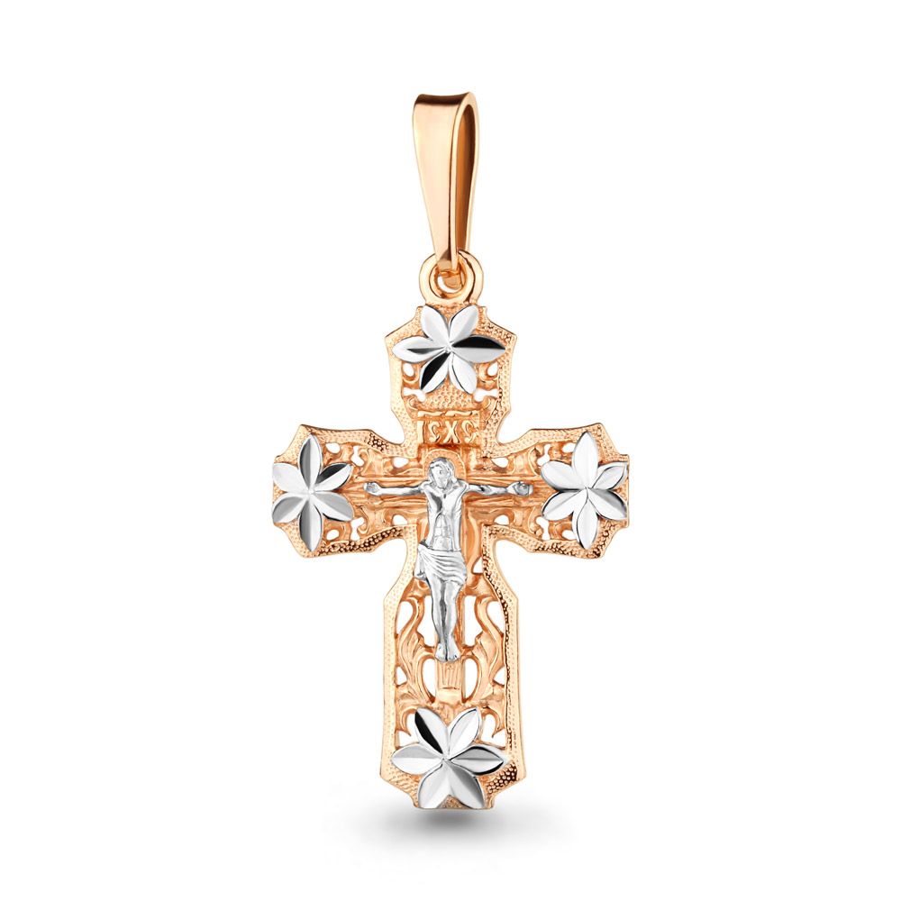 Подвеска крестик Aquamarine, красное золото 585 проба (Aquamarine, Россия) — от 960.50 руб. в сети магазинов DIAMANTE забронировать в магазине Подвеска крестик Aquamarine, красное золото 585 проба (Aquamarine, Россия)