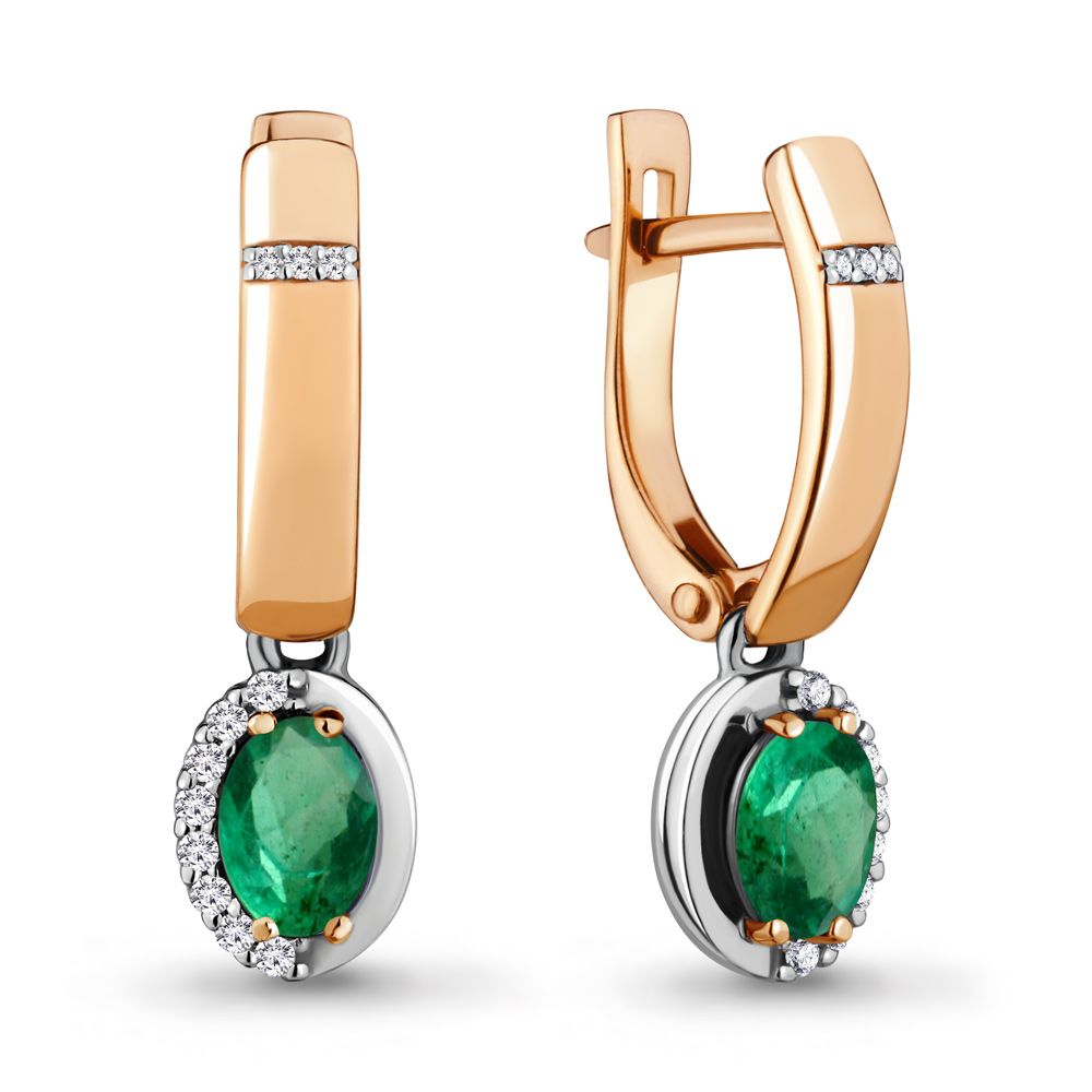 Серьги с английским замком Aquamarine, красное золото 585 проба, вставка бриллиант (Aquamarine, Россия) — от 5543.52 руб. в сети магазинов DIAMANTE забронировать в магазине Серьги с английским замком Aquamarine, красное золото 585 проба, вставка бриллиант (Aquamarine, Россия)