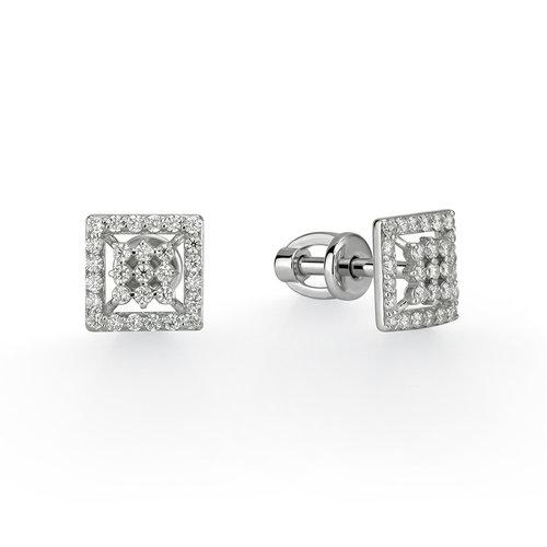 Серьги пусеты BUBLIK JEWELRY, белое серебро 925 проба, вставка фианит (BUBLIK JEWELRY, Россия) — от 85.68 руб. в сети магазинов DIAMANTE забронировать в магазине Серьги пусеты BUBLIK JEWELRY, белое серебро 925 проба, вставка фианит