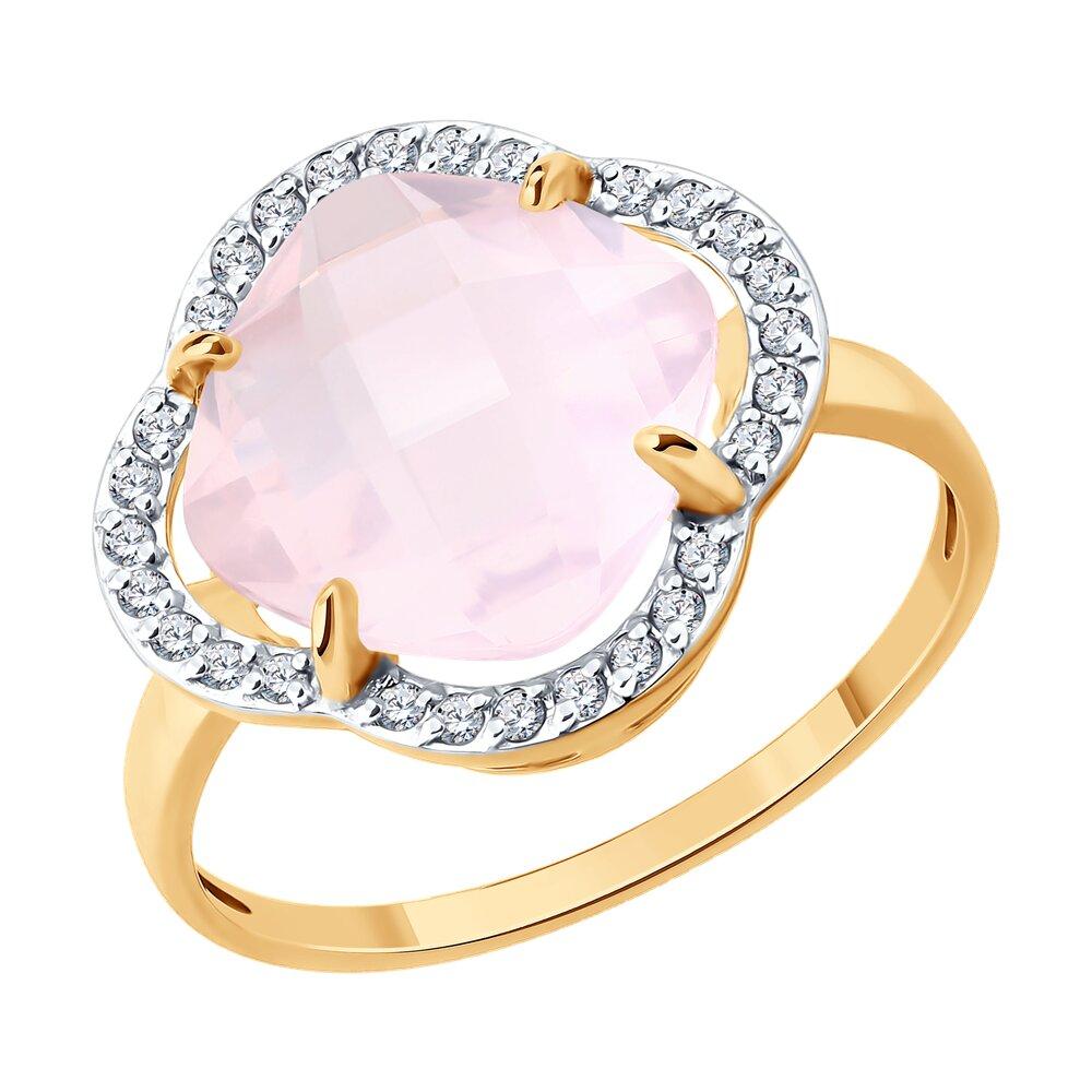 Кольцо декоративное, красное золото 585 проба, вставка фианит/кварц (Россия) — от 1437.48 руб. в сети магазинов DIAMANTE забронировать в магазине Кольцо декоративное, красное золото 585 проба, вставка фианит/кварц (Россия)