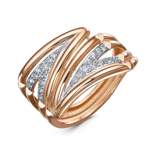 Кольцо декоративное, красное золото 585 проба, вставка фианит (Беларусь) — от 1851.41 руб. в сети магазинов DIAMANTE забронировать в магазине Кольцо декоративное, красное золото 585 проба, вставка фианит (Беларусь)