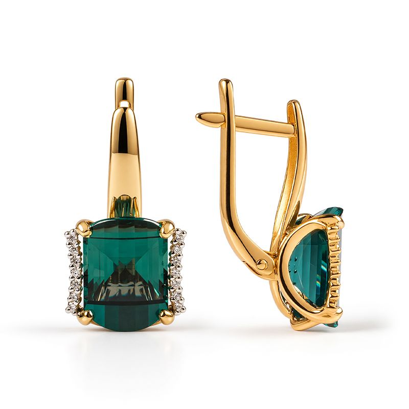 Серьги с английским замком GRANAT JEWELRY, красное золото 585 проба, вставка турмалин (GRANAT JEWELRY, Россия) — от 2979.20 руб. в сети магазинов DIAMANTE забронировать в магазине Серьги с английским замком GRANAT JEWELRY, красное золото 585 проба, вставка турмалин (GRANAT JEWELRY, Россия)