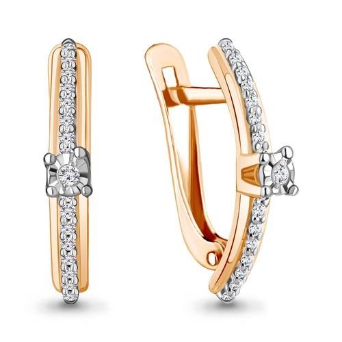 Серьги с английским замком Aquamarine, красное золото 585 проба, вставка бриллиант (Aquamarine, Россия) — от 3646.85 руб. в сети магазинов DIAMANTE забронировать в магазине Серьги с английским замком Aquamarine, красное золото 585 проба, вставка бриллиант (Aquamarine, Россия)