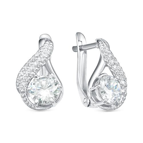 Серьги с английским замком Zlato, серебро 925 проба, вставка фианит (Zlato, Россия) — от 173.04 руб. в сети магазинов DIAMANTE забронировать в магазине Серьги с английским замком Zlato, серебро 925 проба, вставка фианит
