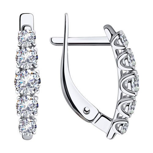 Серьги с английским замком Diamant, белое золото 585 проба (Diamant, Россия) — от 1705.20 руб. в сети магазинов DIAMANTE забронировать в магазине Серьги с английским замком Diamant, белое золото 585 проба (Diamant, Россия)