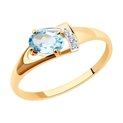 Кольцо декоративное Diamant, красное золото 585 проба, вставка фианит/топаз (Diamant, Россия) — от 787.50 руб. в сети магазинов DIAMANTE забронировать в магазине Кольцо декоративное Diamant, красное золото 585 проба, вставка фианит/топаз (Diamant, Россия)