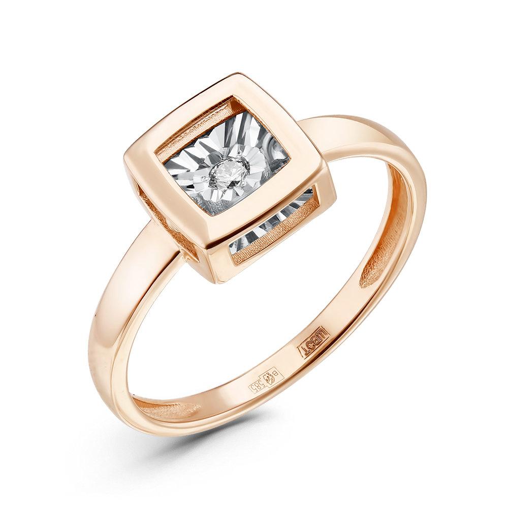 Кольцо декоративное, красное золото 585 проба, вставка бриллиант (Россия) — от 2604.94 руб. в сети магазинов DIAMANTE забронировать в магазине Кольцо декоративное, красное золото 585 проба, вставка бриллиант