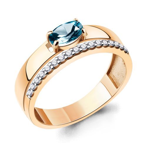 Кольцо декоративное Aquamarine, красное золото 585 проба, вставка фианит (Aquamarine, Россия) — от 2263.80 руб. в сети магазинов DIAMANTE забронировать в магазине Кольцо декоративное Aquamarine, красное золото 585 проба, вставка фианит (Aquamarine, Россия)