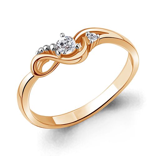 Кольцо декоративное Aquamarine, красное золото 585 проба, вставка фианит (Aquamarine, Россия) — от 963.90 руб. в сети магазинов DIAMANTE забронировать в магазине Кольцо декоративное Aquamarine, красное золото 585 проба, вставка фианит (Aquamarine, Россия)