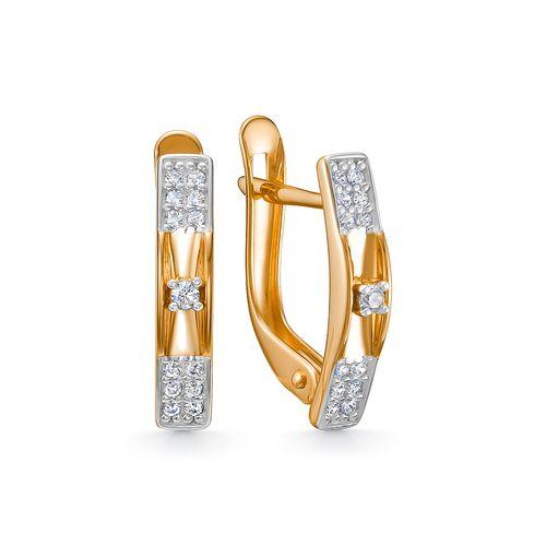 Серьги с английским замком 7 Карат, красное золото 585 проба, вставка фианит (7 Карат, Беларусь) — от 1337.28 руб. в сети магазинов DIAMANTE забронировать в магазине Серьги с английским замком 7 Карат, красное золото 585 проба, вставка фианит