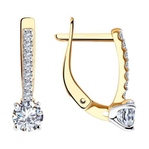Серьги с английским замком Diamant, красное золото 585 проба, вставка фианит (Diamant, Россия) — от 1454.78 руб. в сети магазинов DIAMANTE забронировать в магазине Серьги с английским замком Diamant, красное золото 585 проба, вставка фианит (Diamant, Россия)