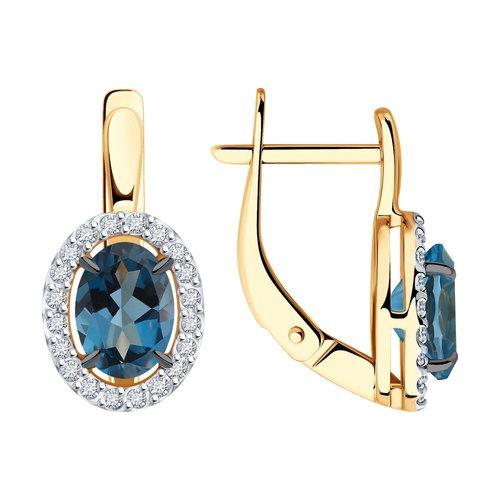 Серьги с английским замком Diamant, красное золото 585 проба, вставка фианит/топаз (Diamant, Россия) — от 1968.12 руб. в сети магазинов DIAMANTE забронировать в магазине Серьги с английским замком Diamant, красное золото 585 проба, вставка фианит/топаз (Diamant, Россия)