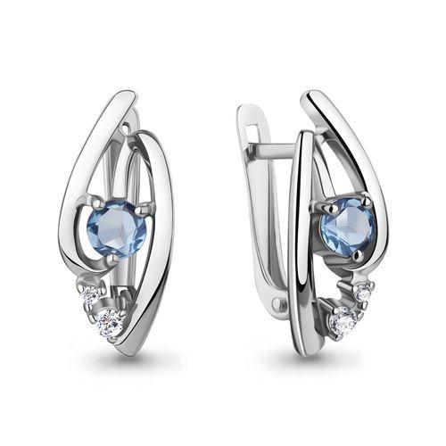 Серьги с английским замком Aquamarine, серебро 925 проба, вставка фианит (Aquamarine, Россия) — от 200.05 руб. в сети магазинов DIAMANTE забронировать в магазине Серьги с английским замком Aquamarine, серебро 925 проба, вставка фианит (Aquamarine, Россия)