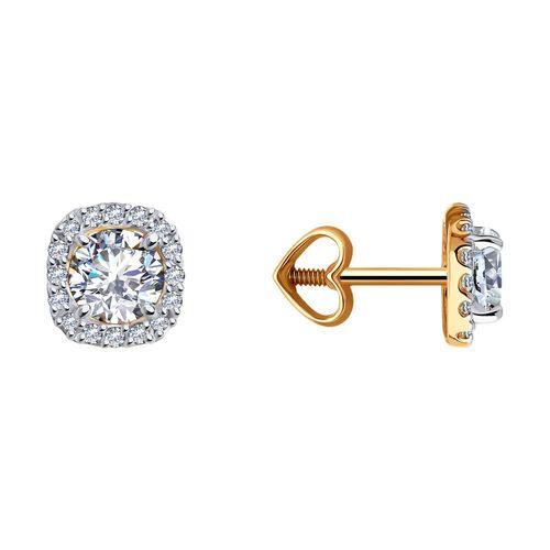 Серьги пусеты Diamant, красное золото 585 проба, вставка фианит (Diamant, Россия) — от 1045.80 руб. в сети магазинов DIAMANTE забронировать в магазине Серьги пусеты Diamant, красное золото 585 проба, вставка фианит (Diamant, Россия)