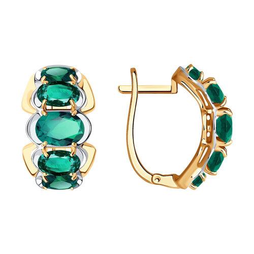 Серьги с английским замком SOKOLOV, красное золото 585 проба, вставка изумруд (SOKOLOV, Россия) — от 2938.11 руб. в сети магазинов DIAMANTE забронировать в магазине Серьги с английским замком SOKOLOV, красное золото 585 проба, вставка изумруд