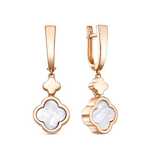 Серьги длинные RoseGrace, красное золото 585 проба, вставка перламутр (RoseGrace, Россия) — от 3516.45 руб. в сети магазинов DIAMANTE забронировать в магазине Серьги длинные RoseGrace, красное золото 585 проба, вставка перламутр (RoseGrace, Россия)