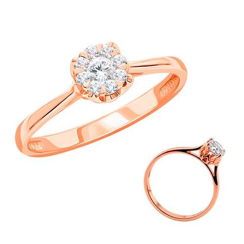 Кольцо помолвочное 7 Карат, красное золото 585 проба, вставка бриллиант (7 Карат, Беларусь) — от 1835.15 руб. в сети магазинов DIAMANTE забронировать в магазине Кольцо помолвочное 7 Карат, красное золото 585 проба, вставка бриллиант