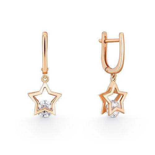 Серьги детские BUBLIK JEWELRY, красное золото 585 проба, вставка фианит (BUBLIK JEWELRY, Россия) — от 1369.90 руб. в сети магазинов DIAMANTE забронировать в магазине Серьги детские BUBLIK JEWELRY, красное золото 585 проба, вставка фианит (BUBLIK JEWELRY, Россия)
