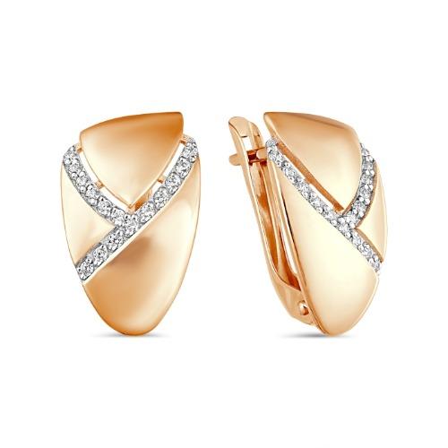 Серьги с английским замком 7 Карат, красное золото 585 проба, вставка фианит (7 Карат, Беларусь) — от 1631.18 руб. в сети магазинов DIAMANTE забронировать в магазине Серьги с английским замком 7 Карат, красное золото 585 проба, вставка фианит