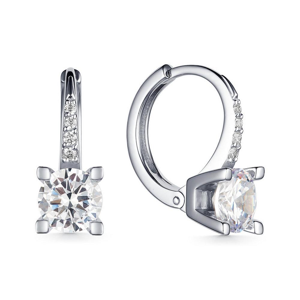 Серьги с английским замком, серебро 925 проба, вставка муассанит (Россия) — от 963.10 руб. в сети магазинов DIAMANTE забронировать в магазине Серьги с английским замком, серебро 925 проба, вставка муассанит (Россия)