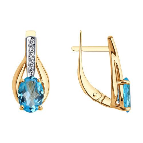 Серьги с английским замком Diamant, красное золото 585 проба, вставка фианит/топаз (Diamant, Россия) — от 1690.35 руб. в сети магазинов DIAMANTE забронировать в магазине Серьги с английским замком Diamant, красное золото 585 проба, вставка фианит/топаз