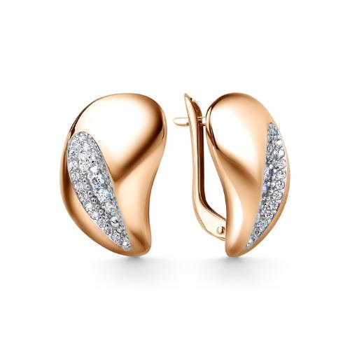 Серьги с английским замком 7 Карат, красное золото 585 проба, вставка фианит (7 Карат, Беларусь) — от 2613.98 руб. в сети магазинов DIAMANTE забронировать в магазине Серьги с английским замком 7 Карат, красное золото 585 проба, вставка фианит