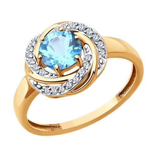 Кольцо декоративное Diamant, красное золото 585 проба, вставка фианит/топаз (Diamant, Россия) — от 1815.66 руб. в сети магазинов DIAMANTE забронировать в магазине Кольцо декоративное Diamant, красное золото 585 проба, вставка фианит/топаз (Diamant, Россия)
