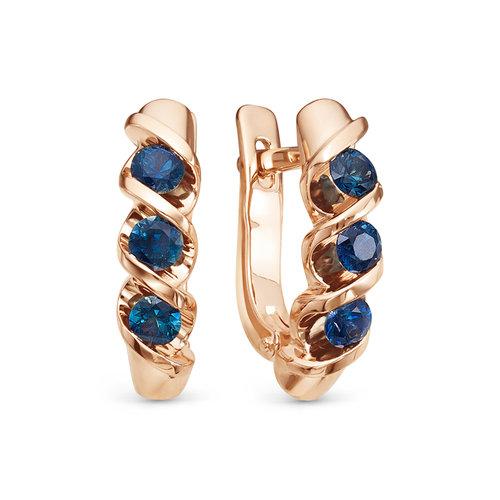 Серьги с английским замком Brilliant Style, красное золото 585 проба, вставка сапфир (Brilliant Style, Россия) — от 6533.97 руб. в сети магазинов DIAMANTE забронировать в магазине Серьги с английским замком Brilliant Style, красное золото 585 проба, вставка сапфир