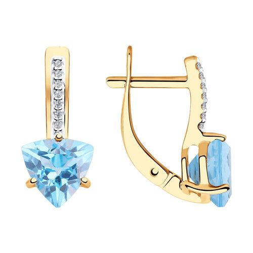 Серьги с английским замком Diamant, красное золото 585 проба, вставка фианит/топаз (Diamant, Россия) — от 1433.95 руб. в сети магазинов DIAMANTE забронировать в магазине Серьги с английским замком Diamant, красное золото 585 проба, вставка фианит/топаз (Diamant, Россия)