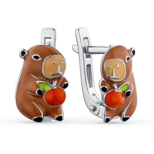 Серьги детские DEWI, серебро 925 проба, вставка эмаль (DEWI, Россия) — от 106.56 руб. в сети магазинов DIAMANTE забронировать в магазине Серьги детские DEWI, серебро 925 проба, вставка эмаль