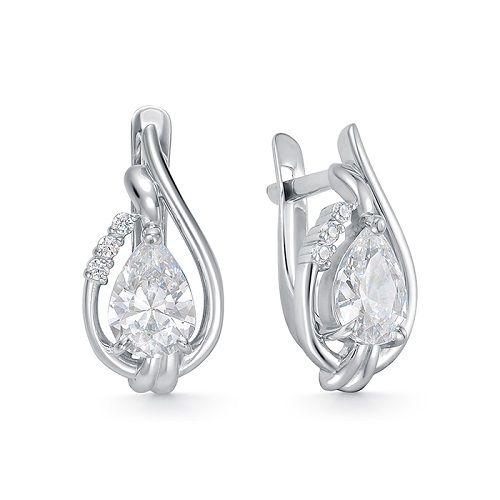 Серьги с английским замком Zlato, серебро 925 проба, вставка фианит (Zlato, Россия) — от 133.33 руб. в сети магазинов DIAMANTE забронировать в магазине Серьги с английским замком Zlato, серебро 925 проба, вставка фианит