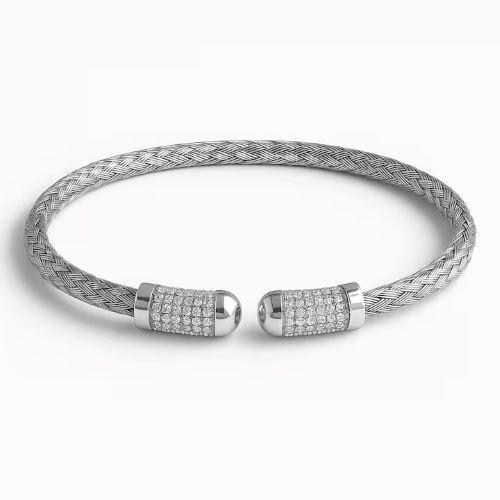 Браслет жесткий, серебро 925 проба, вставка фианит (Турция) — от 322.34 руб. в сети магазинов DIAMANTE забронировать в магазине Браслет жесткий, серебро 925 проба, вставка фианит