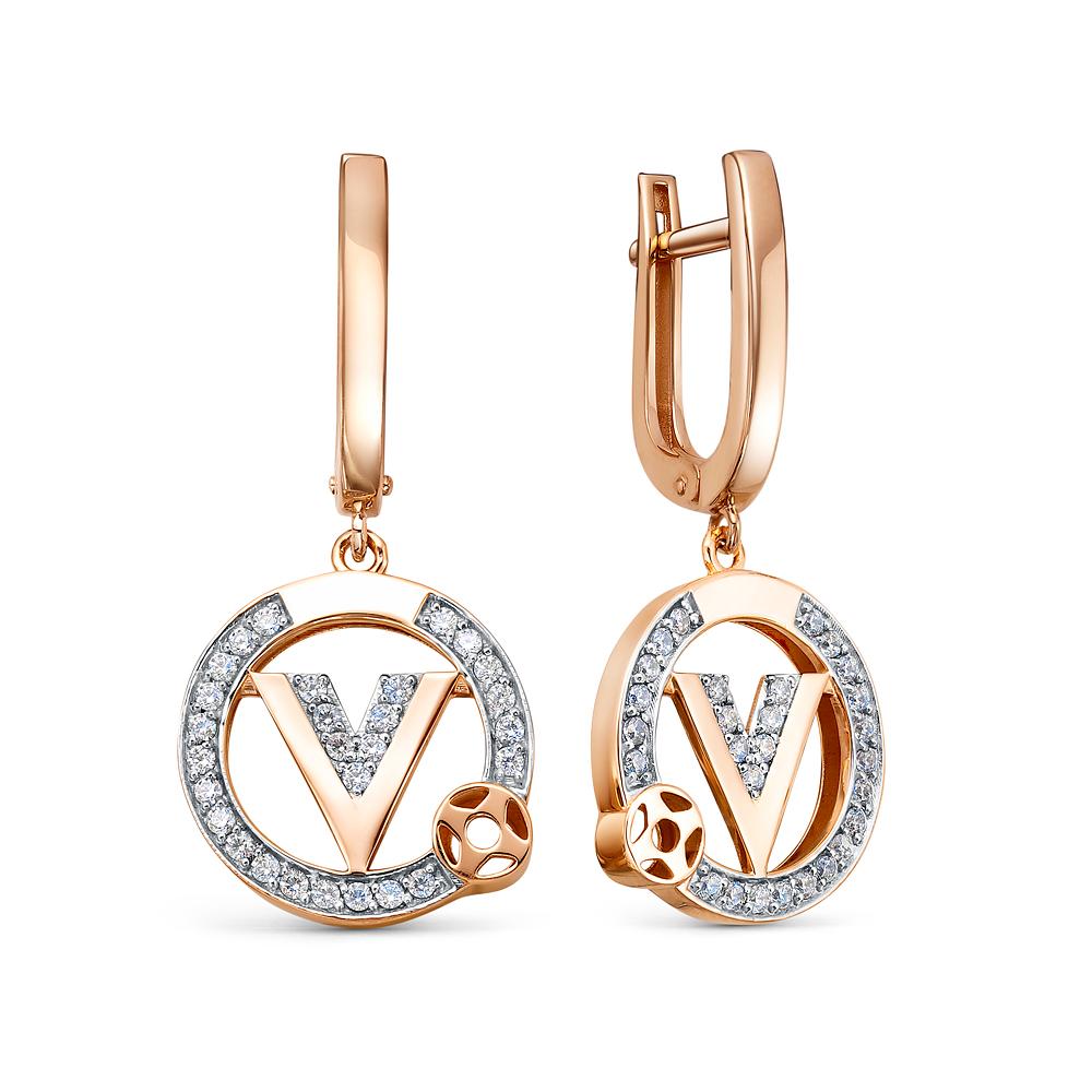 Серьги длинные Berger, красное золото 585 проба, вставка фианит (Berger, Россия) — от 3825.51 руб. в сети магазинов DIAMANTE забронировать в магазине Серьги длинные Berger, красное золото 585 проба, вставка фианит