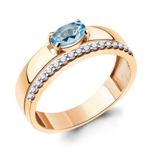 Кольцо декоративное Aquamarine, красное золото 585 проба, вставка фианит (Aquamarine, Россия) — от 1988.35 руб. в сети магазинов DIAMANTE забронировать в магазине Кольцо декоративное Aquamarine, красное золото 585 проба, вставка фианит (Aquamarine, Россия)